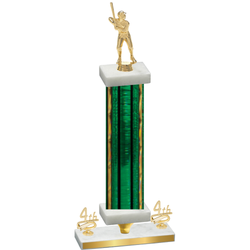 Premium Single Green Glacier Fourth Place Baseball Trophy