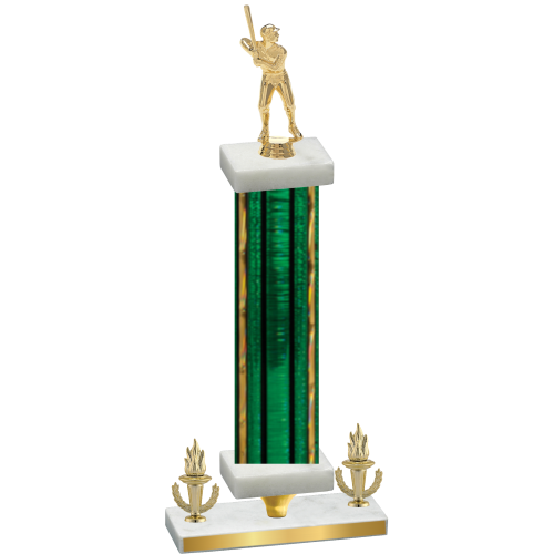 Premium Single Green Glacier Victory Baseball Trophy