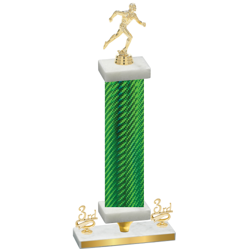 Premium Single Green Carbon Fiber Third Place Running Trophy