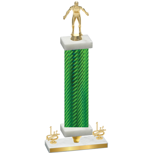 Premium Single Green Carbon Fiber First Place Wrestling Trophy