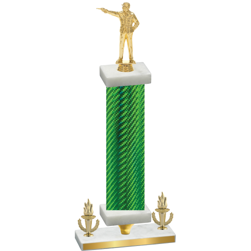 Premium Single Green Carbon Fiber Victory Shooter Trophy