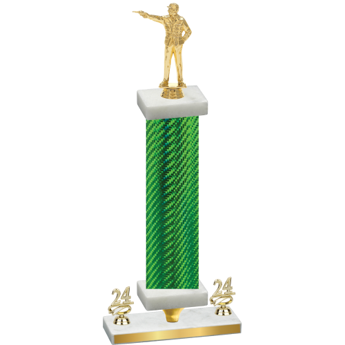 Premium Single Green Carbon Fiber Year Shooter Trophy