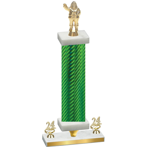Premium Single Green Carbon Fiber Year Holiday Trophy