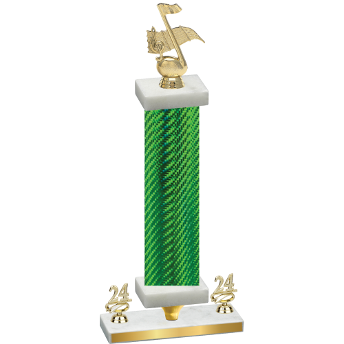 Premium Single Green Carbon Fiber Year Music Trophy