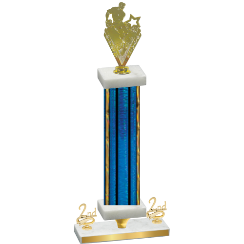 Premium Single Blue Glacier Second Place Rugby Trophy