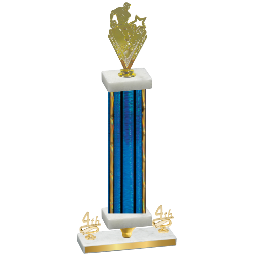 Premium Single Blue Glacier Fourth Place Rugby Trophy