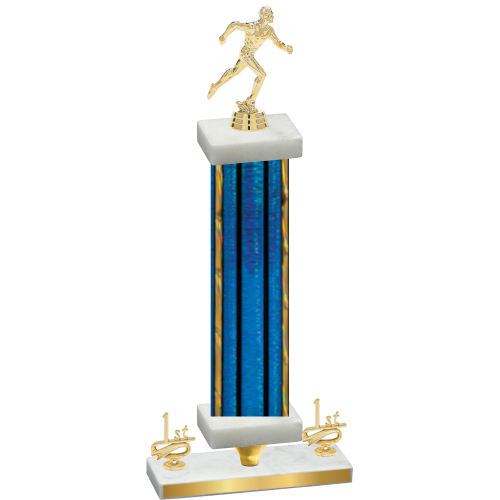 Premium Single Blue Glacier First Place Running Trophy