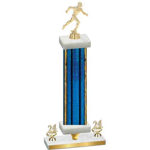 Premium Single Blue Glacier Year Running Trophy