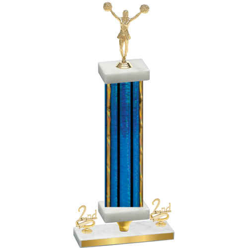 Premium Single Blue Glacier Second Place Cheerleading Trophy