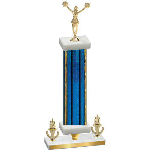 Premium Single Blue Glacier Victory Cheerleading Trophy