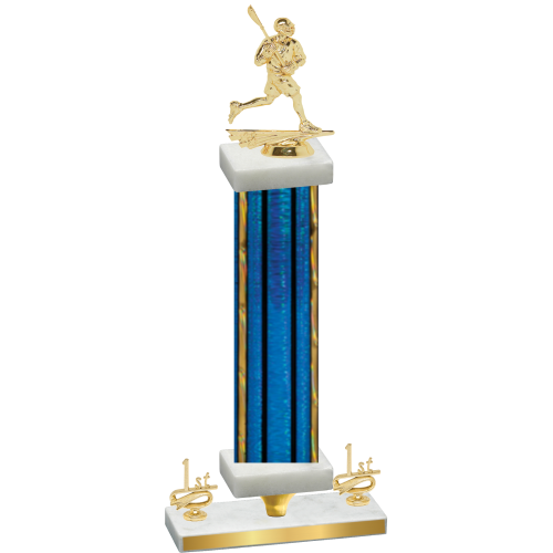 Premium Single Blue Glacier First Place Lacrosse Trophy