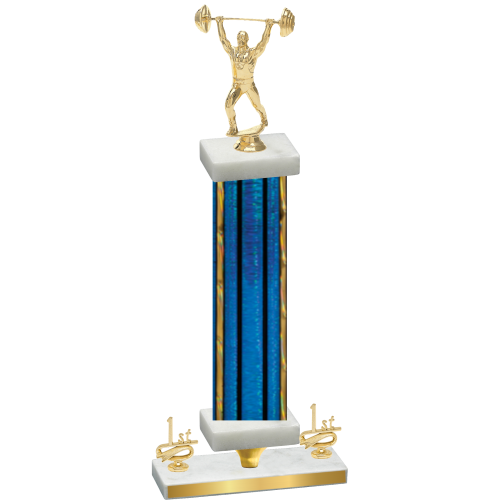 Premium Single Blue Glacier First Place Weights Trophy