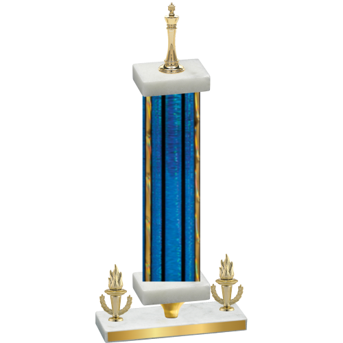 Premium Single Blue Glacier Victory Chess Trophy