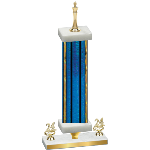 Premium Single Blue Glacier Year Chess Trophy