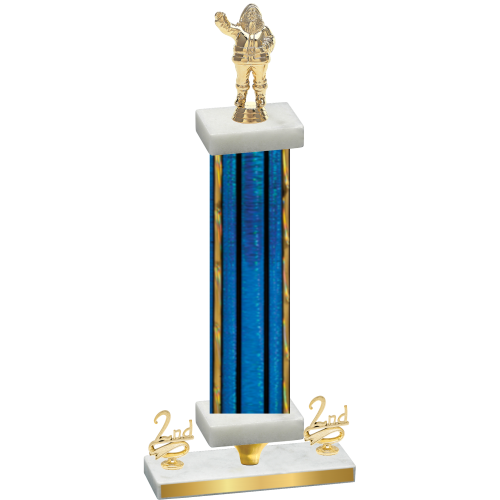 Premium Single Blue Glacier Second Place Holiday Trophy