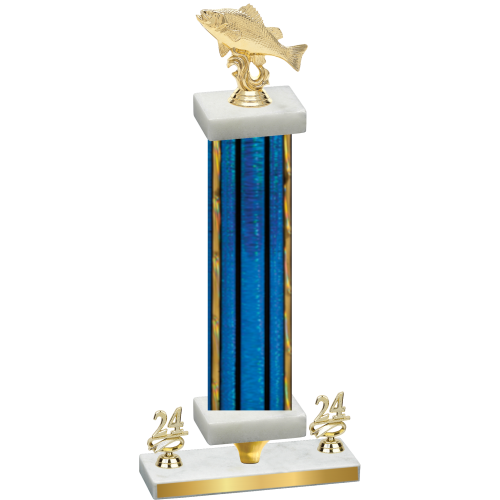 Premium Single Blue Glacier Year Fishing Trophy