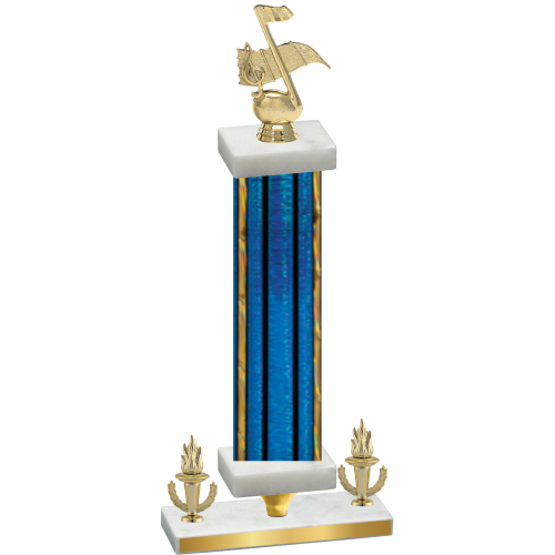 Premium Single Blue Glacier Victory Music Trophy