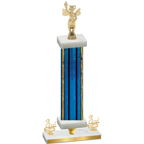 Premium Single Blue Glacier Third Place Academics Trophy