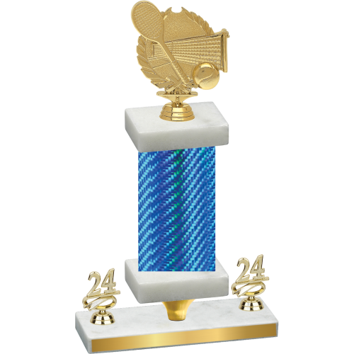 Premium Single Blue Carbon Fiber Year Tennis Trophy