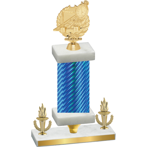 Premium Single Blue Carbon Fiber Victory Swimming Trophy