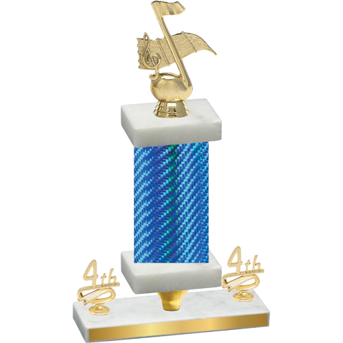 Premium Single Blue Carbon Fiber Fourth Place Music Trophy