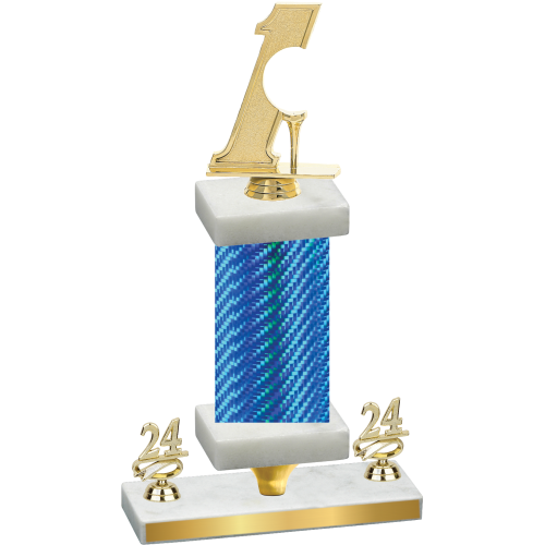 Premium Single Blue Carbon Fiber Year Golf Trophy