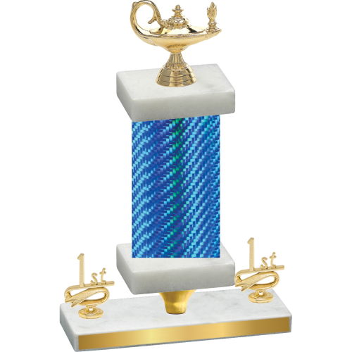 Premium Single Blue Carbon Fiber First Place Academics Trophy
