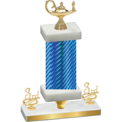 Premium Single Blue Carbon Fiber Third Place Academics Trophy