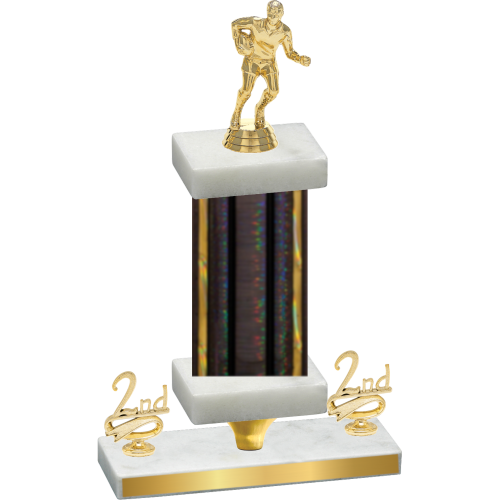 Premium Single Black Glacier Second Place Rugby Trophy