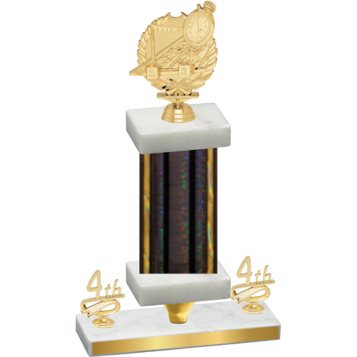 Premium Single Black Glacier Fourth Place Swimming Trophy