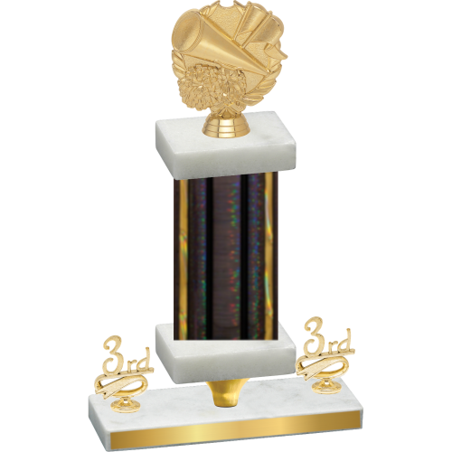 Premium Single Black Glacier Third Place Cheerleading Trophy