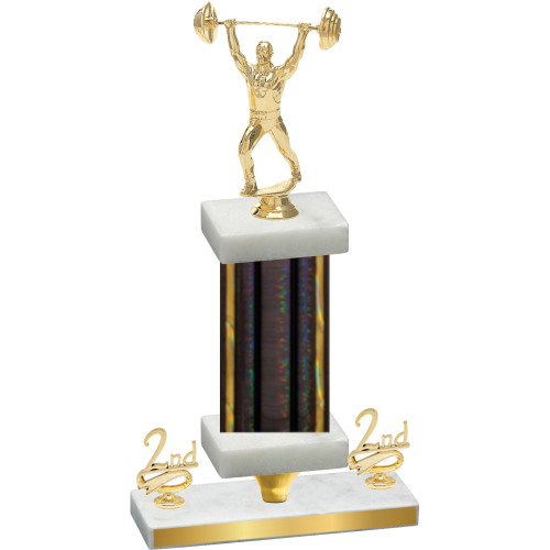 Premium Single Black Glacier Second Place Weights Trophy