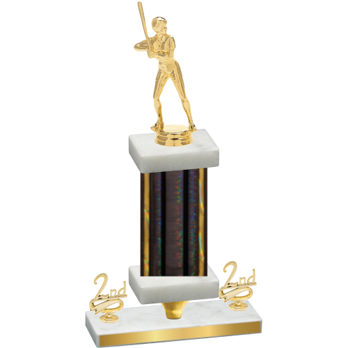 Premium Single Black Glacier Second Place Softball Trophy