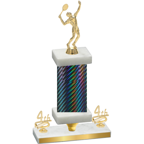 Premium Single Black Carbon Fiber Fourth Place Tennis Trophy