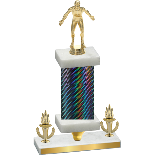 Premium Single Black Carbon Fiber Victory Wrestling Trophy