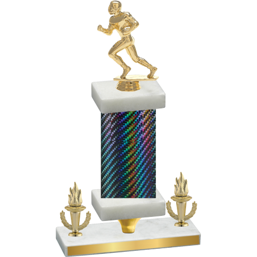 Premium Single Black Carbon Fiber Victory Football Trophy