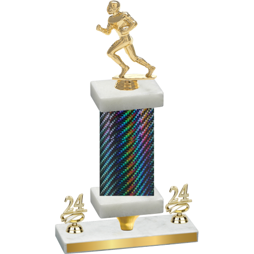 Premium Single Black Carbon Fiber Year Football Trophy