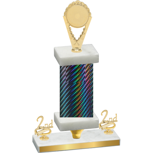 Premium Single Black Carbon Fiber Second Place Insert Trophy