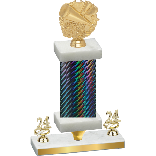 Premium Single Black Carbon Fiber Year Cheerleading Trophy