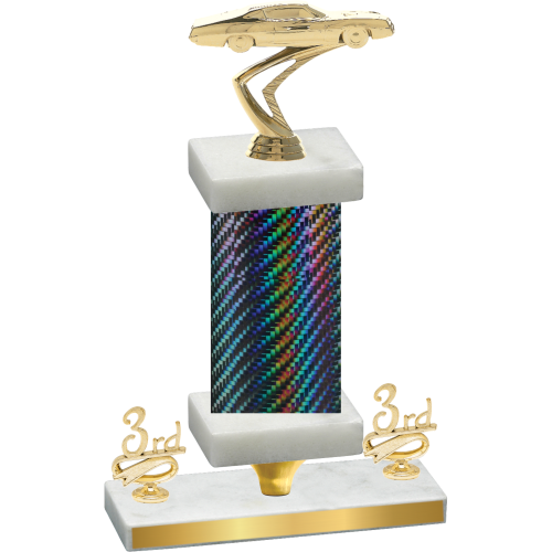 Premium Single Black Carbon Fiber Third Place Cars Trophy