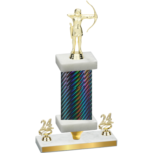 Premium Single Black Carbon Fiber Year Archery Trophy