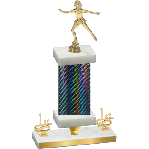 Premium Single Black Carbon Fiber First Place Skater Trophy