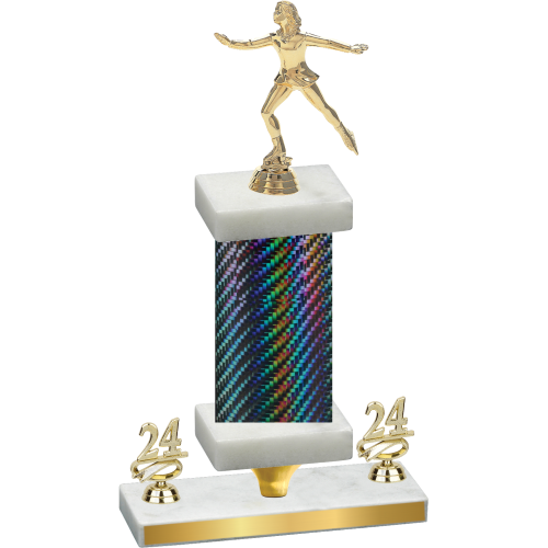 Premium Single Black Carbon Fiber Year Skater Trophy