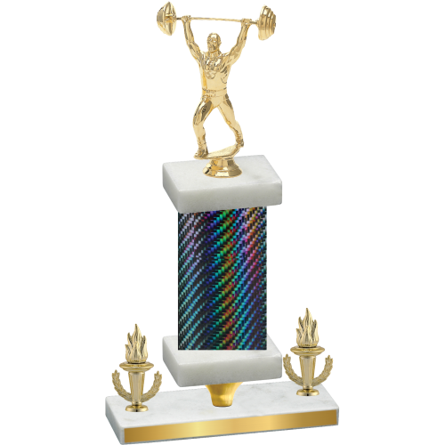 Premium Single Black Carbon Fiber Victory Weights Trophy