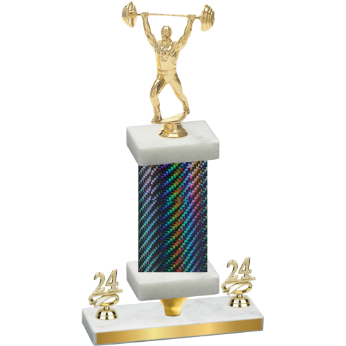 Premium Single Black Carbon Fiber Year Weights Trophy