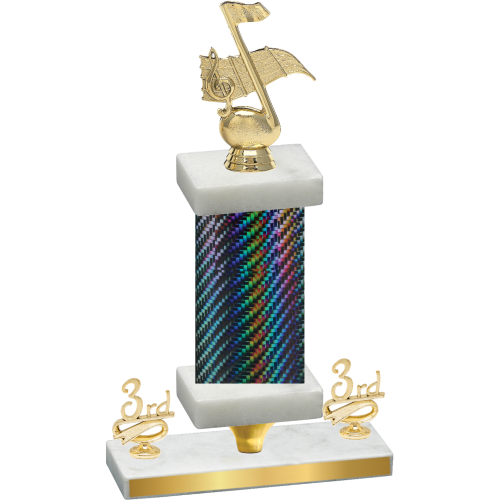 Premium Single Black Carbon Fiber Third Place Music Trophy