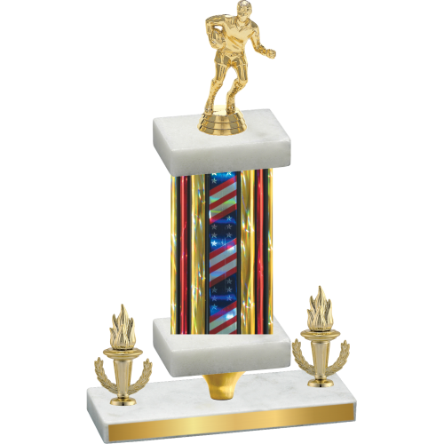 Premium Single Flag USA Victory Rugby Trophy