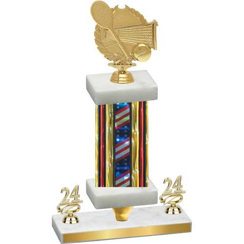 Premium Single Flag USA Year Tennis Trophy