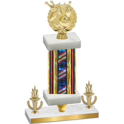 Premium Single Flag USA Victory Bowling Trophy