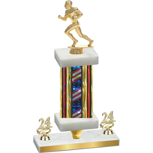 Premium Single Flag USA Year Football Trophy